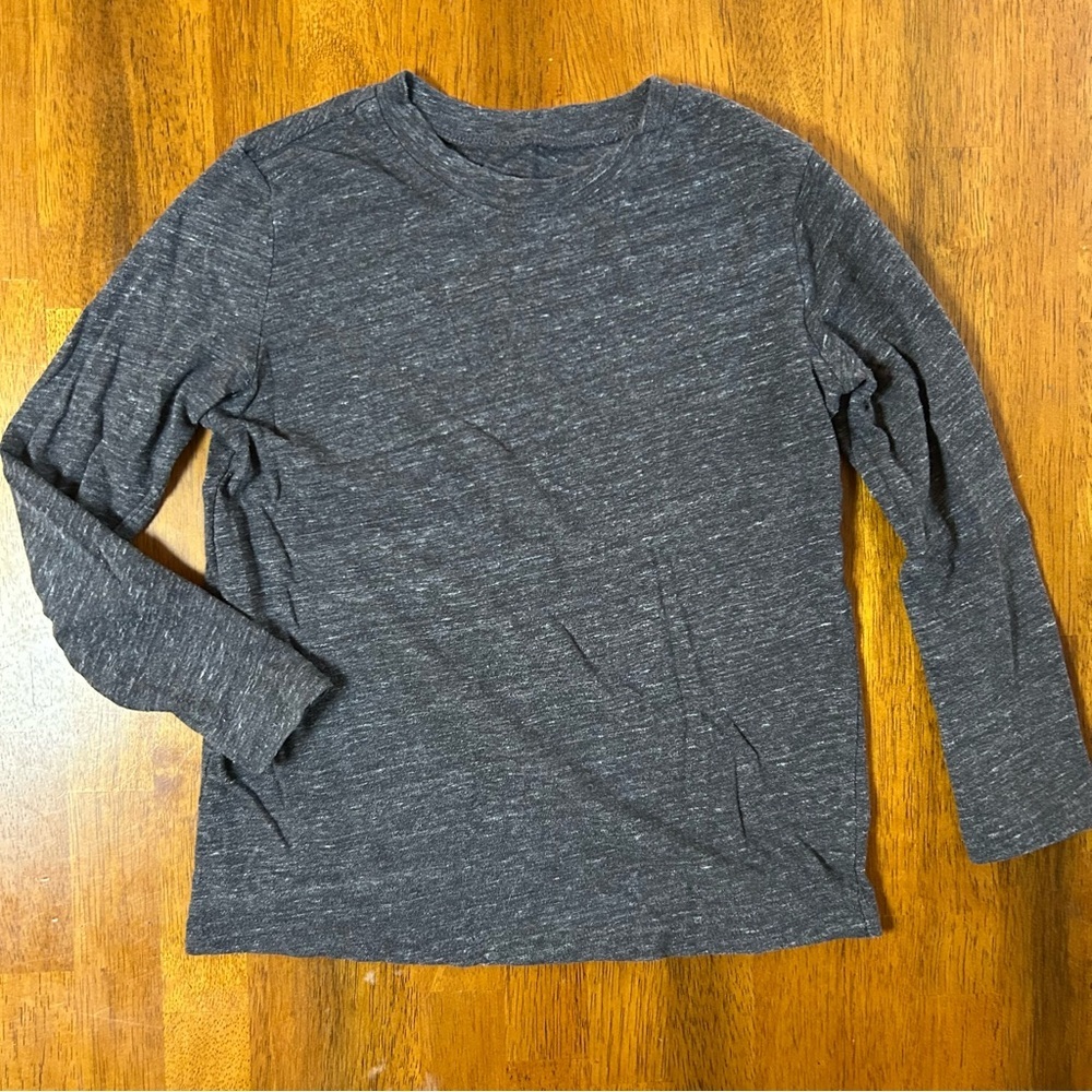 Navy Blue Heathered Long Sleeve Tee – Size 6 | Everyday Basic
